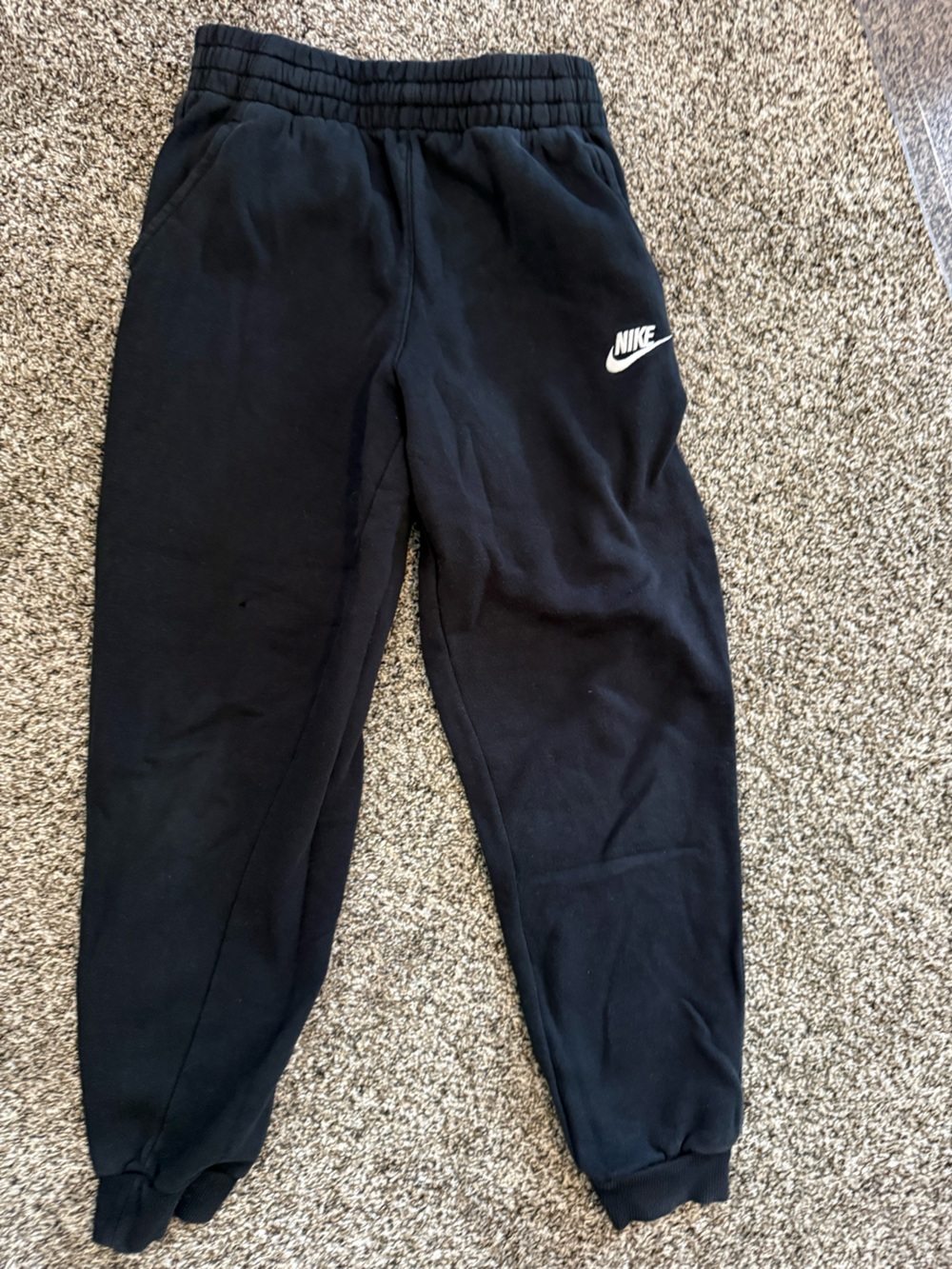 Nike Kids Black Joggers size large with White Swoosh